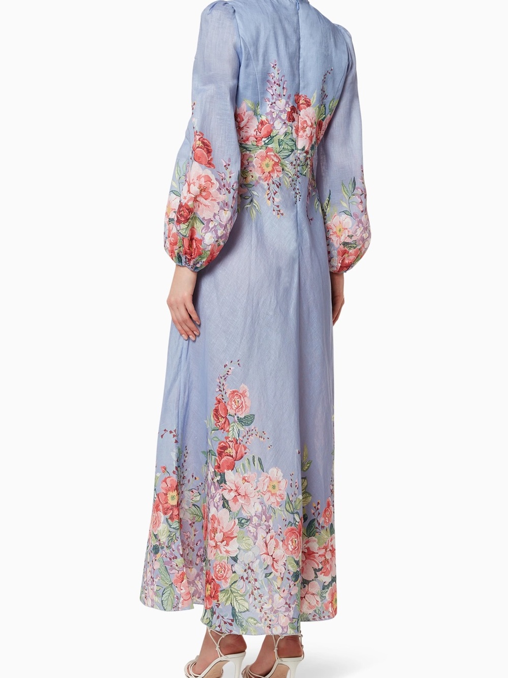 Zimmermann bellitude Powder Blue Floral Long Sleeve Maxi Dress - Picture 3 of 6